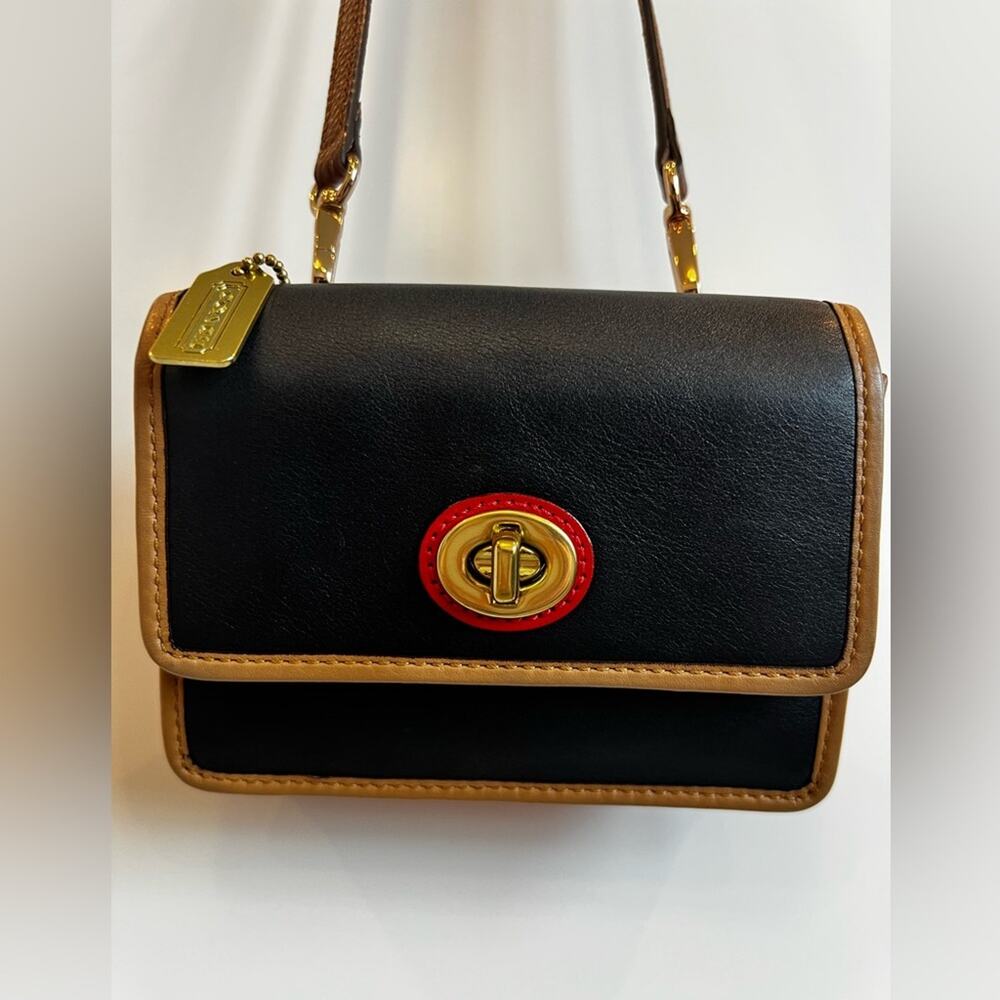 RARE Vintage Coach Legacy Spectator Mini Bag Navy Tan Red Crossbody #6825